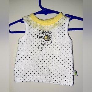 Baby Girl T-shirt Sleeveless - Duck Duck Goose - 0-3 months - "Cute as can 🐝"